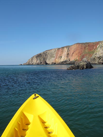 The red cliffs of Cligga Head on Cornwall's North coast